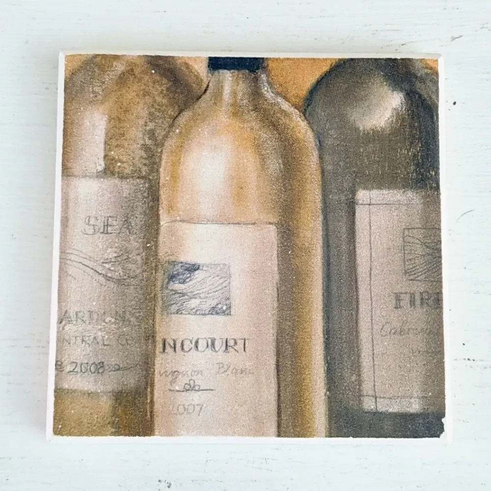 Cork-Bottomed Beverage Coasters Set Of Six (6)